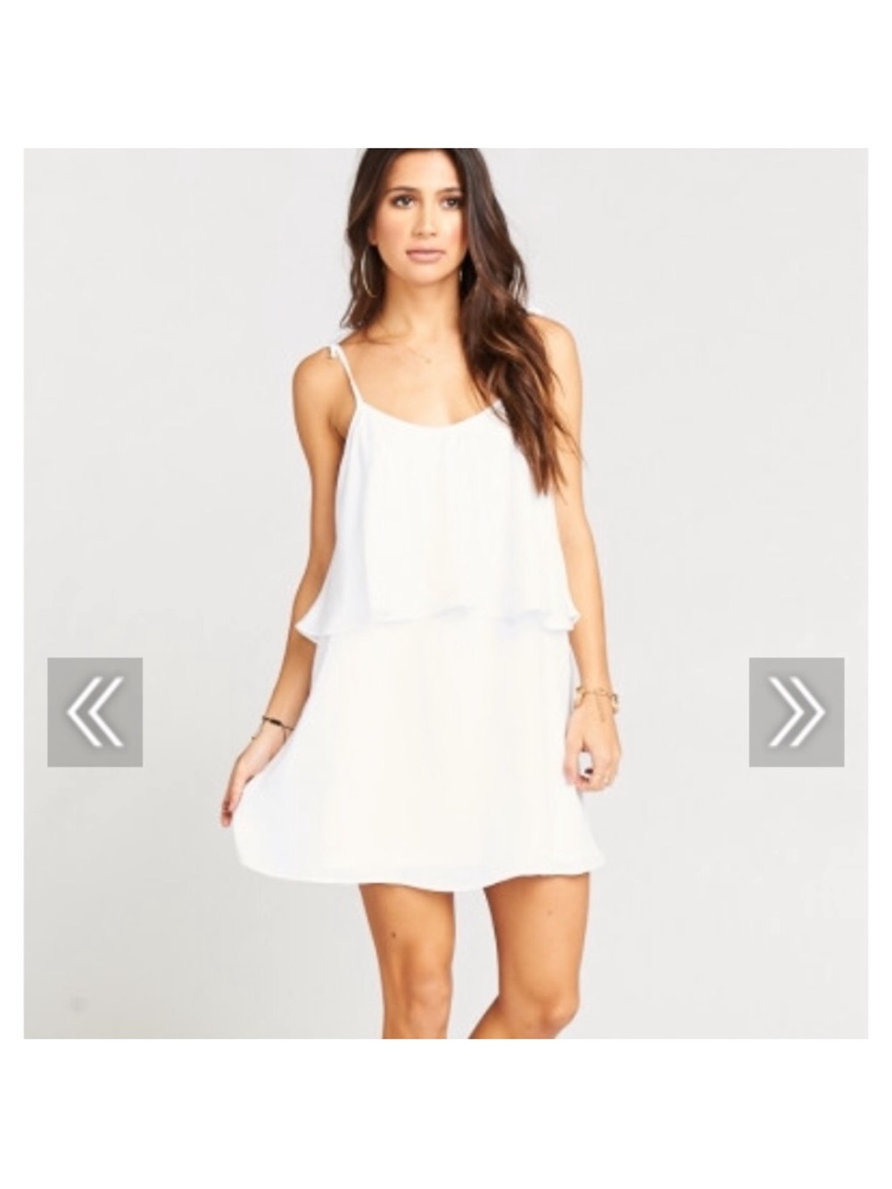 Show Me Your MuMu White Layered Spaghetti Strap Mini Dress